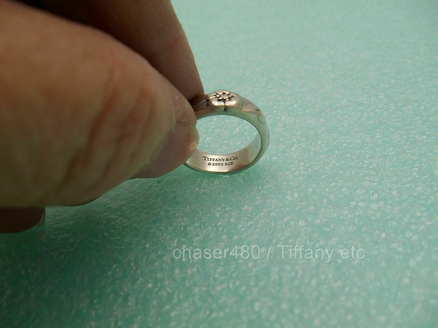 TIFFANY & Co. Nature Rose Flower Ring Rare - Sterling Silver Sz 5.5