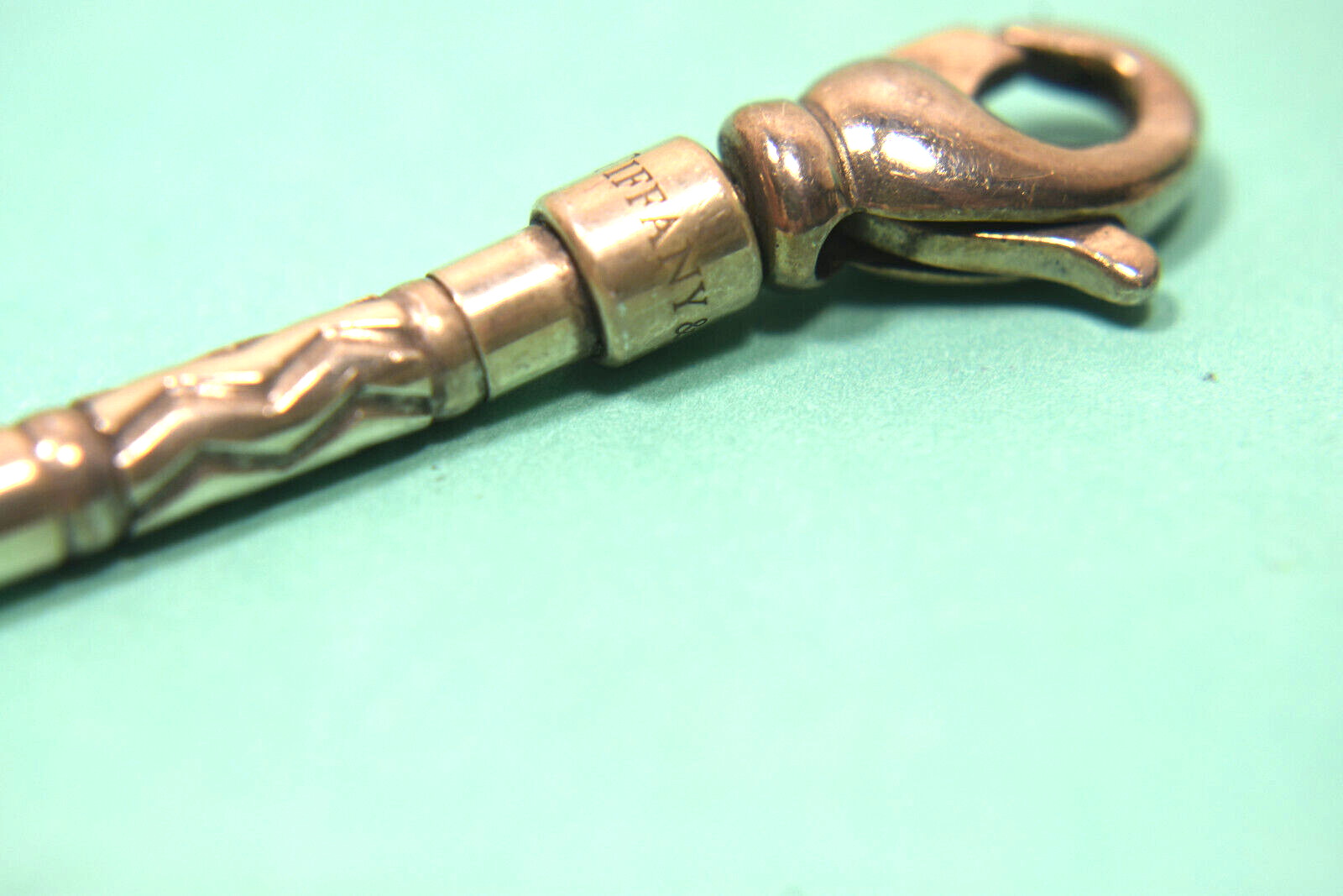 Tiffany & Co Zig Zag Aztec Bead Bracelet Sterling Silver 7.5"  Vintage Germany