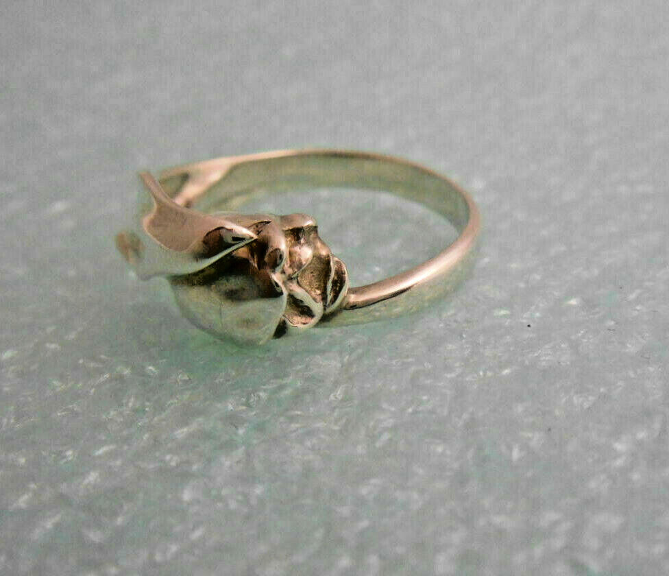 Tiffany & Co VintageTulip Flower Ring Sterling Silver 5.5 Pouch Incl.