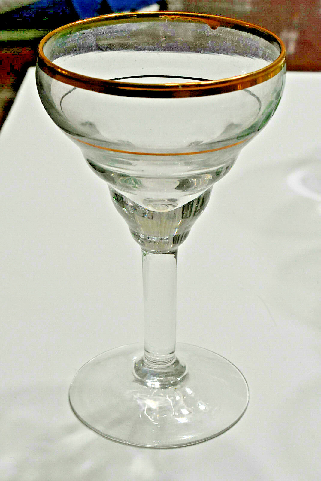 Queen Elizabeth 2 Cruise Ship Wine Glasses 8 Green Twisted Stems 1967
