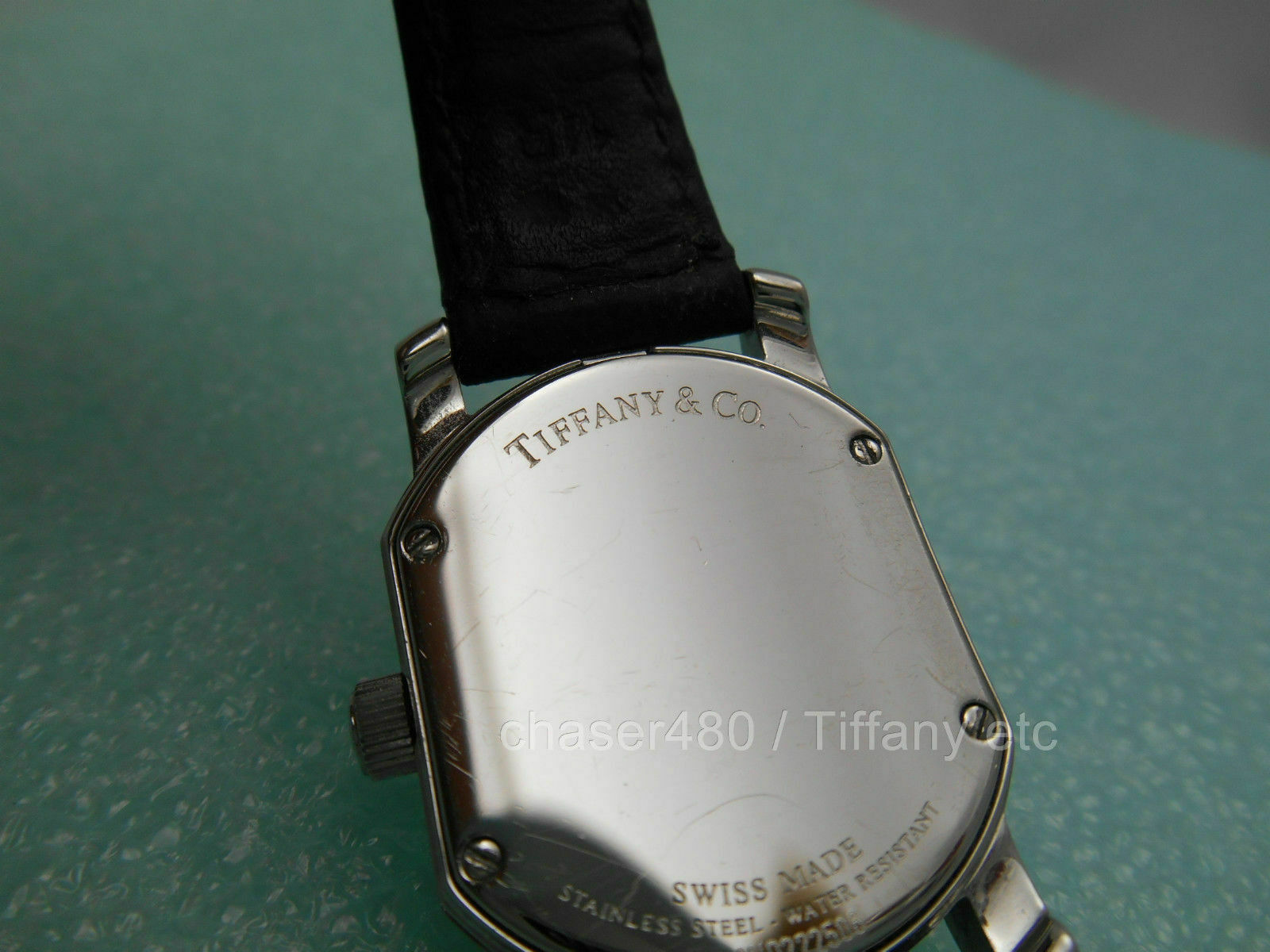 Tiffany & Co Atlas Mark Coupe Resonator Ladies Date Watch SS Guilloche