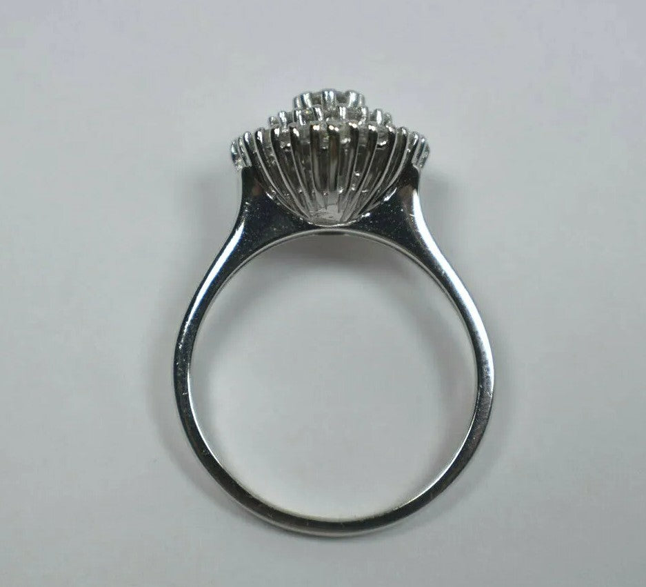 Elegant 1.31ct VS1/G Stunning Diamond Cluster Cocktail Ring 14K White Gold  Sz 8