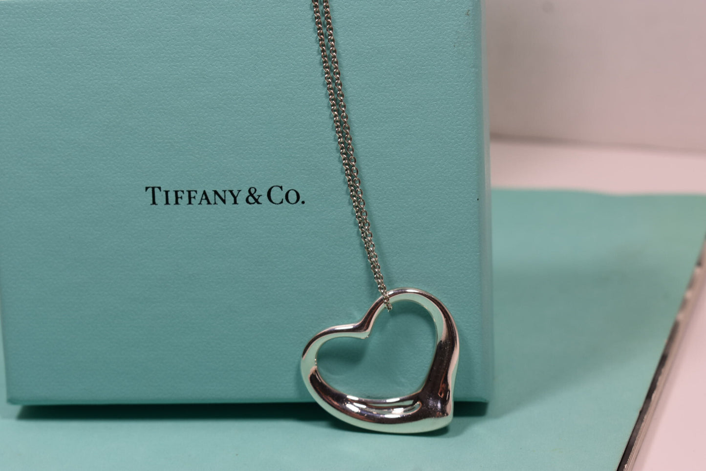 Tiffany & Co. Peretti  XL Large Open Heart Pendant Necklace