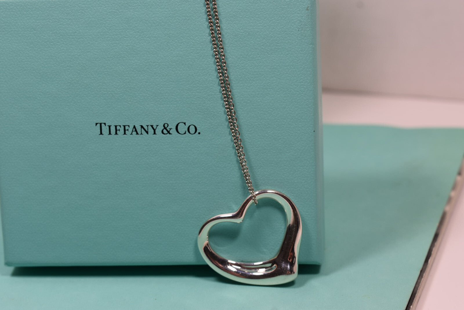 Tiffany & Co. Peretti  XL Large Open Heart Pendant Necklace