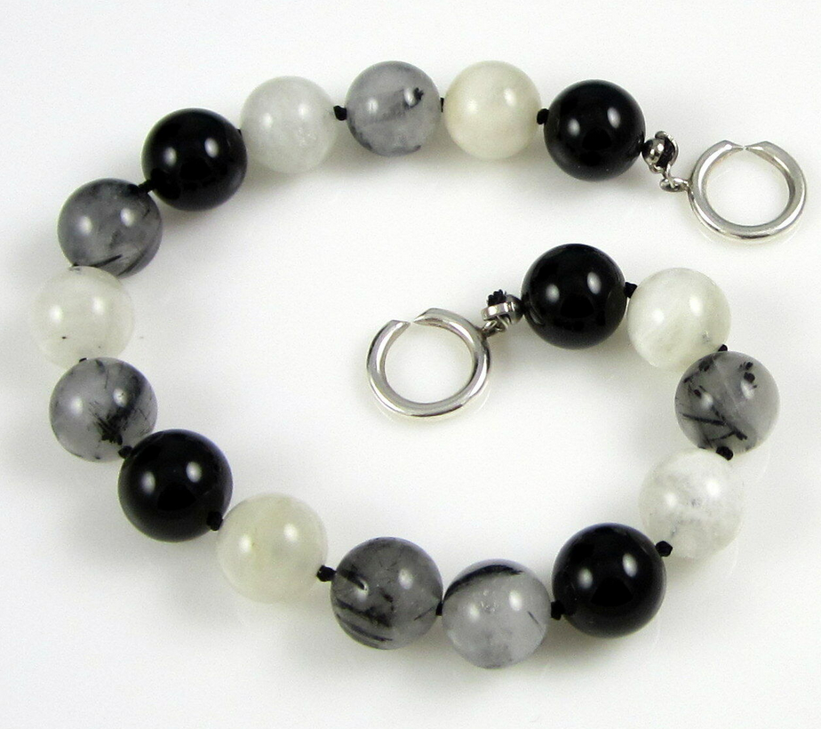 Tiffany & Co Paloma Picasso Rare Moonstone Quartz Onyx Bead Necklace