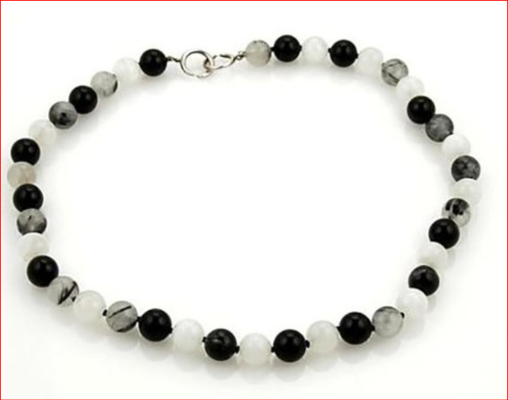 Tiffany & Co Paloma Picasso Rare Moonstone Quartz Onyx Bead Bracelet & Pouch