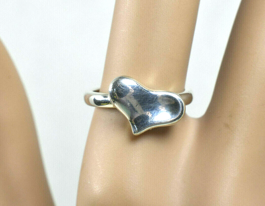 Beautiful Angela Cummings 3D Wavy Heart Ring Sz 6.25 Very Rare Sterling Silver