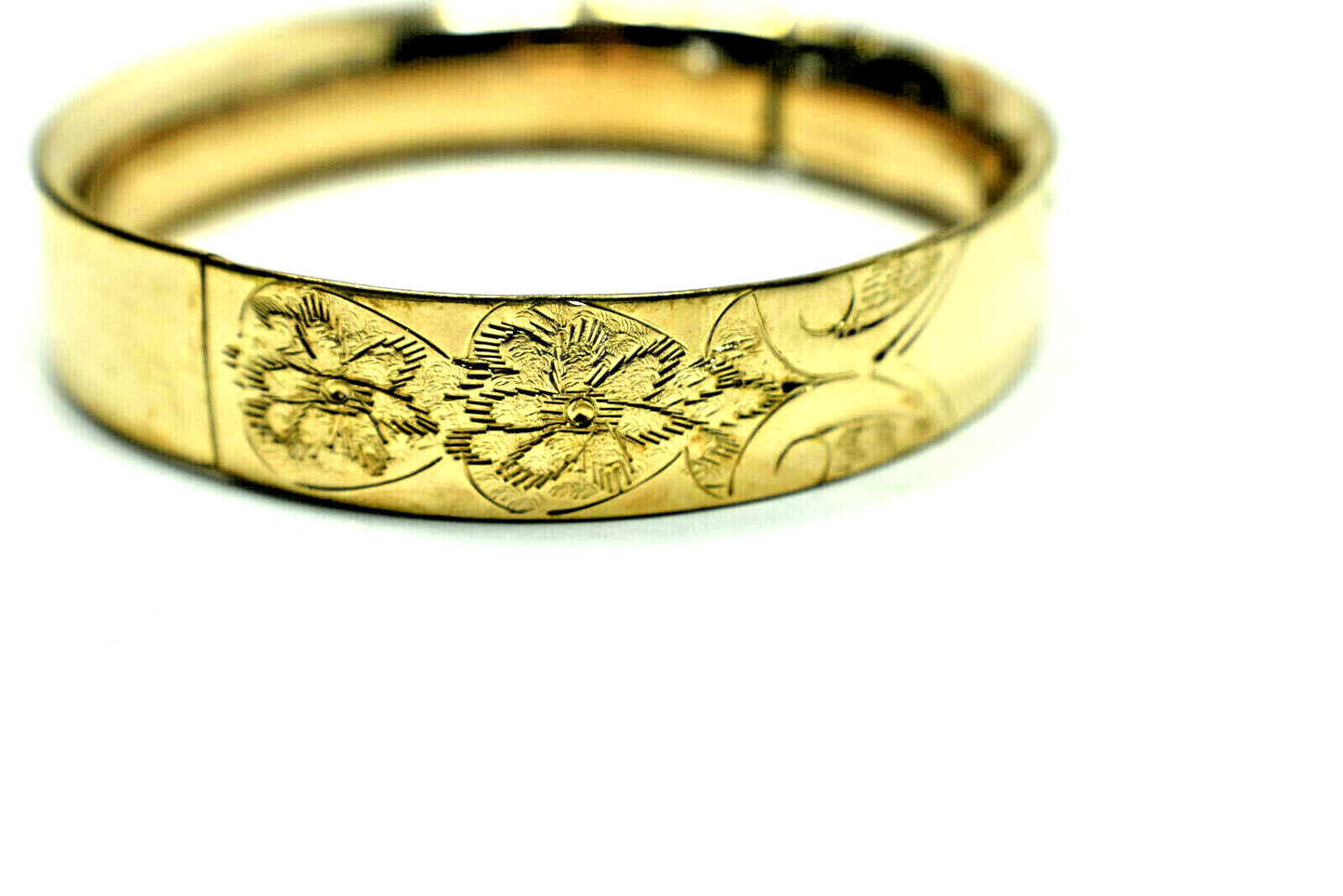 14K Gold Engraved Bangle Bracelet Ornate Florentine - Can be Monogrammed 24g