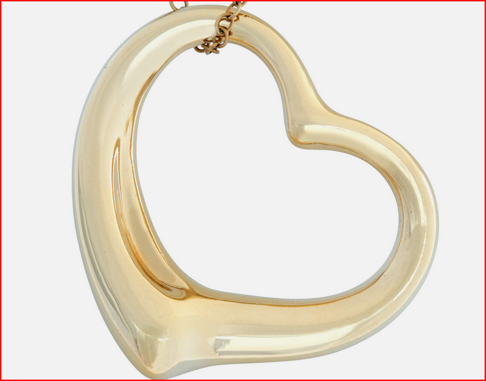Tiffany & Co Peretti 18K Gold Open Heart Extra Large XL 36mm