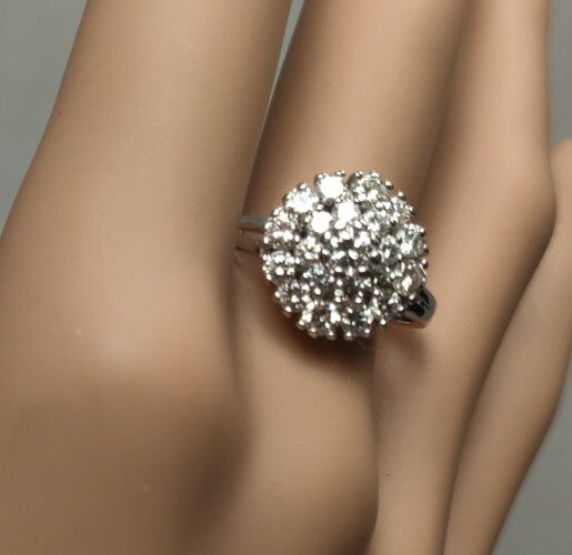 Elegant 1.31ct VS1/G Stunning Diamond Cluster Cocktail Ring 14K White Gold  Sz 8