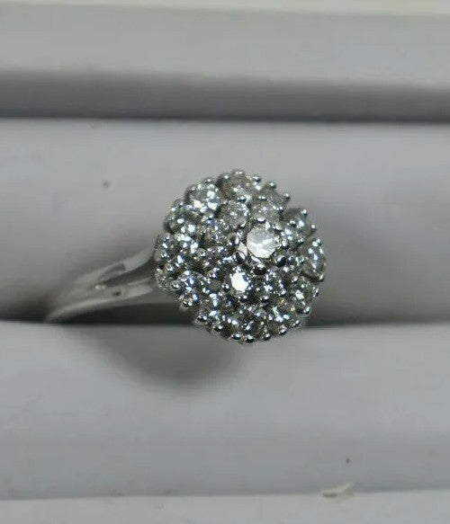Elegant 1.31ct VS1/G Stunning Diamond Cluster Cocktail Ring 14K White Gold  Sz 8