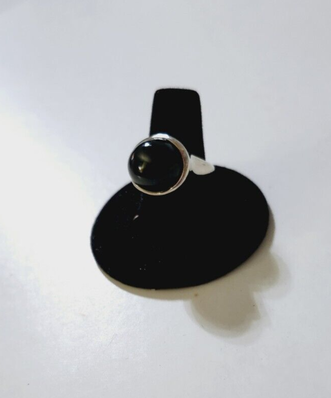 Tiffany & Co Elsa Peretti Large Domed  Black Jade 19mm Ring Sz 8,  Vintage