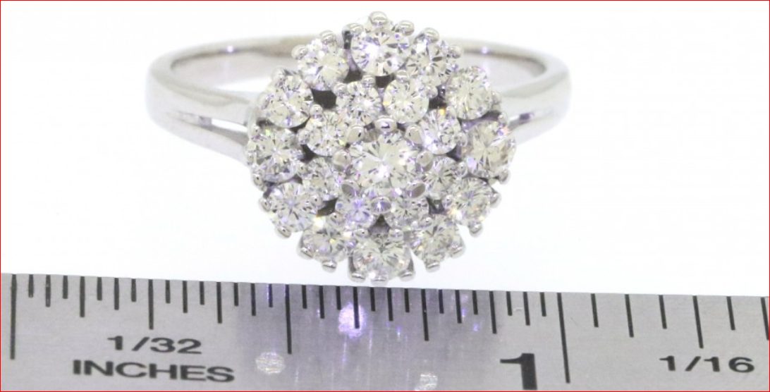 Elegant 1.31ct VS1/G Stunning Diamond Cluster Cocktail Ring 14K White Gold  Sz 8