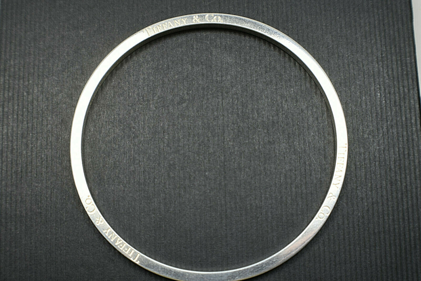 Tiffany & Co Italy Narrow Icon Bangle Bracelet Sterling Silver, Newly Polished!