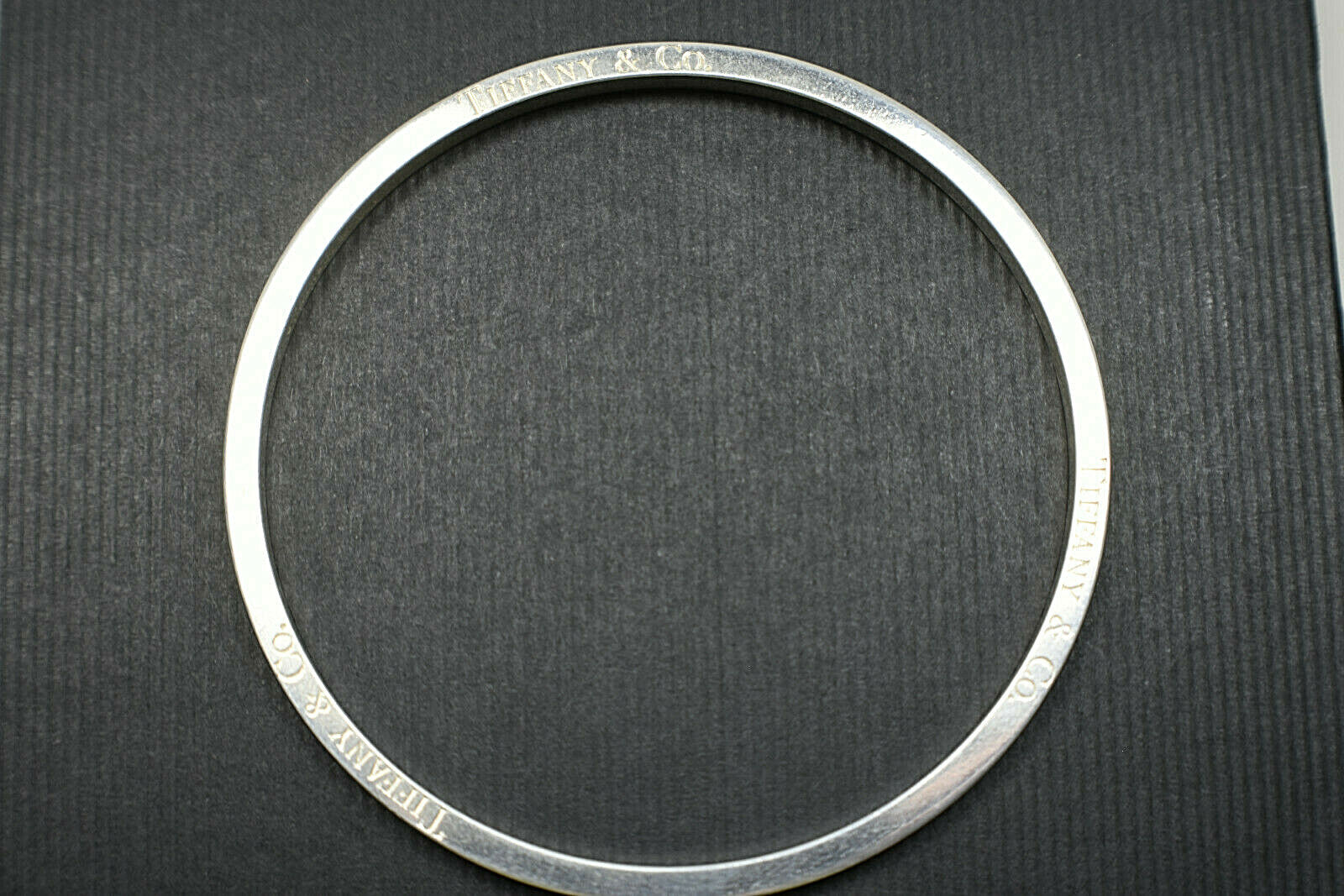 Tiffany & Co Italy Narrow Icon Bangle Bracelet Sterling Silver, Newly Polished!