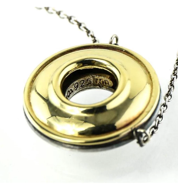 Tiffany & Co Picasso MAGIC 18K Gold Sterling Reversible Disk Necklace, Appraisal