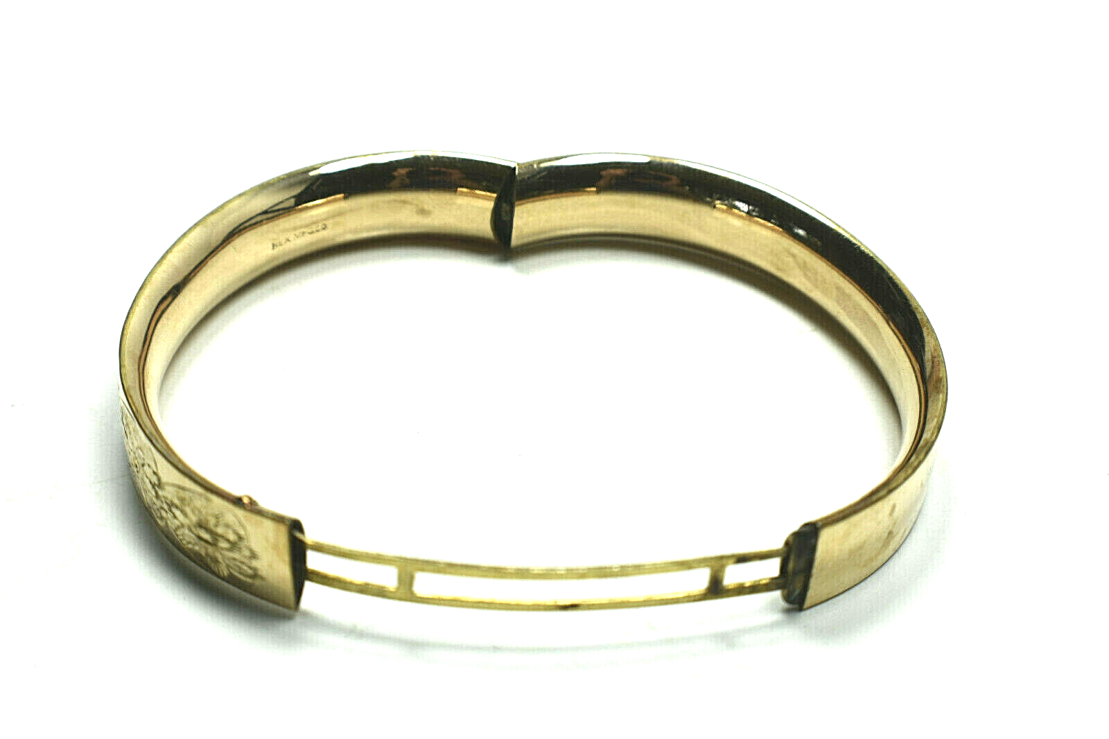 14K Gold Engraved Bangle Bracelet Ornate Florentine - Can be Monogrammed 24g