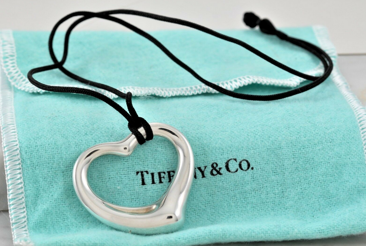 Tiffany & Co. Peretti  XL Large Open Heart Pendant Necklace