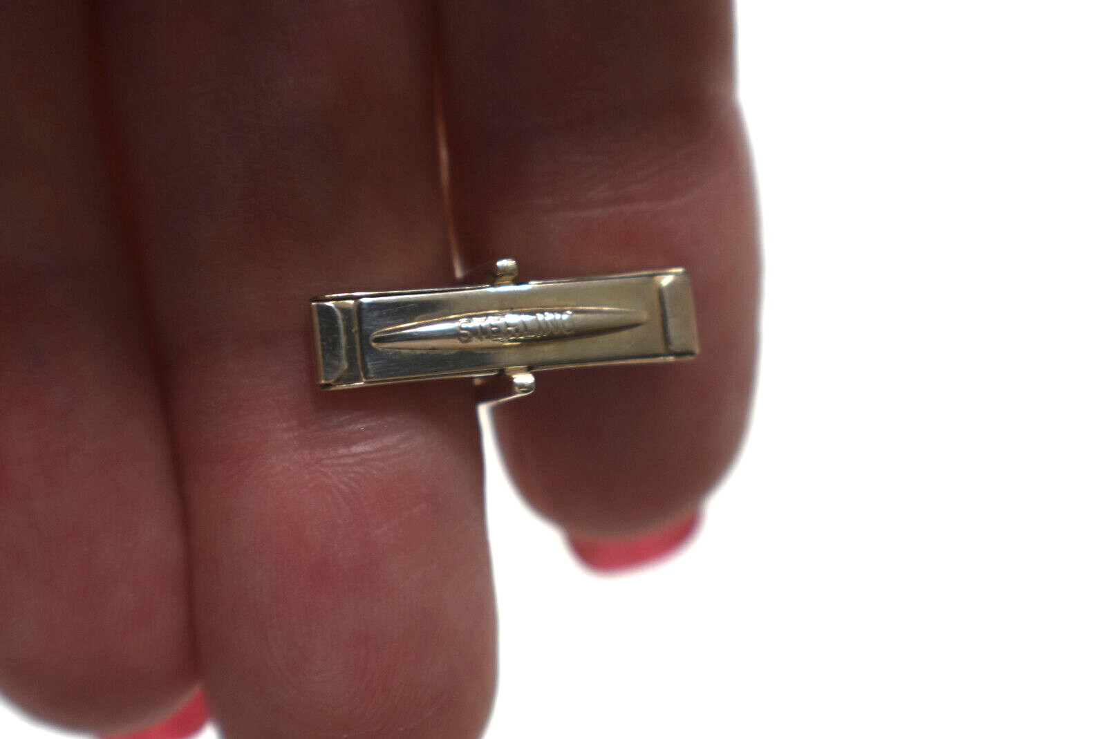 Tiffany & Co Silver & Gold Bar Cufflinks Cuff Links & Pouch