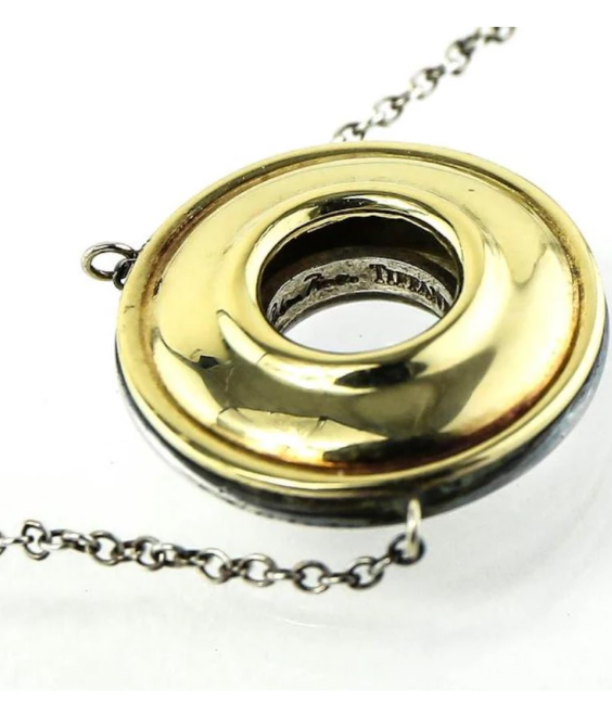Tiffany & Co Picasso MAGIC 18K Gold Sterling Reversible Disk Necklace, Appraisal