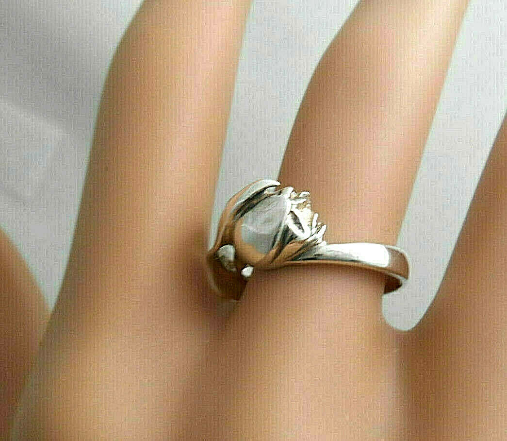 Tiffany & Co VintageTulip Flower Ring Sterling Silver 5.5 Pouch Incl.