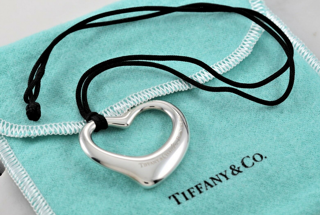 Tiffany & Co. Peretti  XL Large Open Heart Pendant Necklace