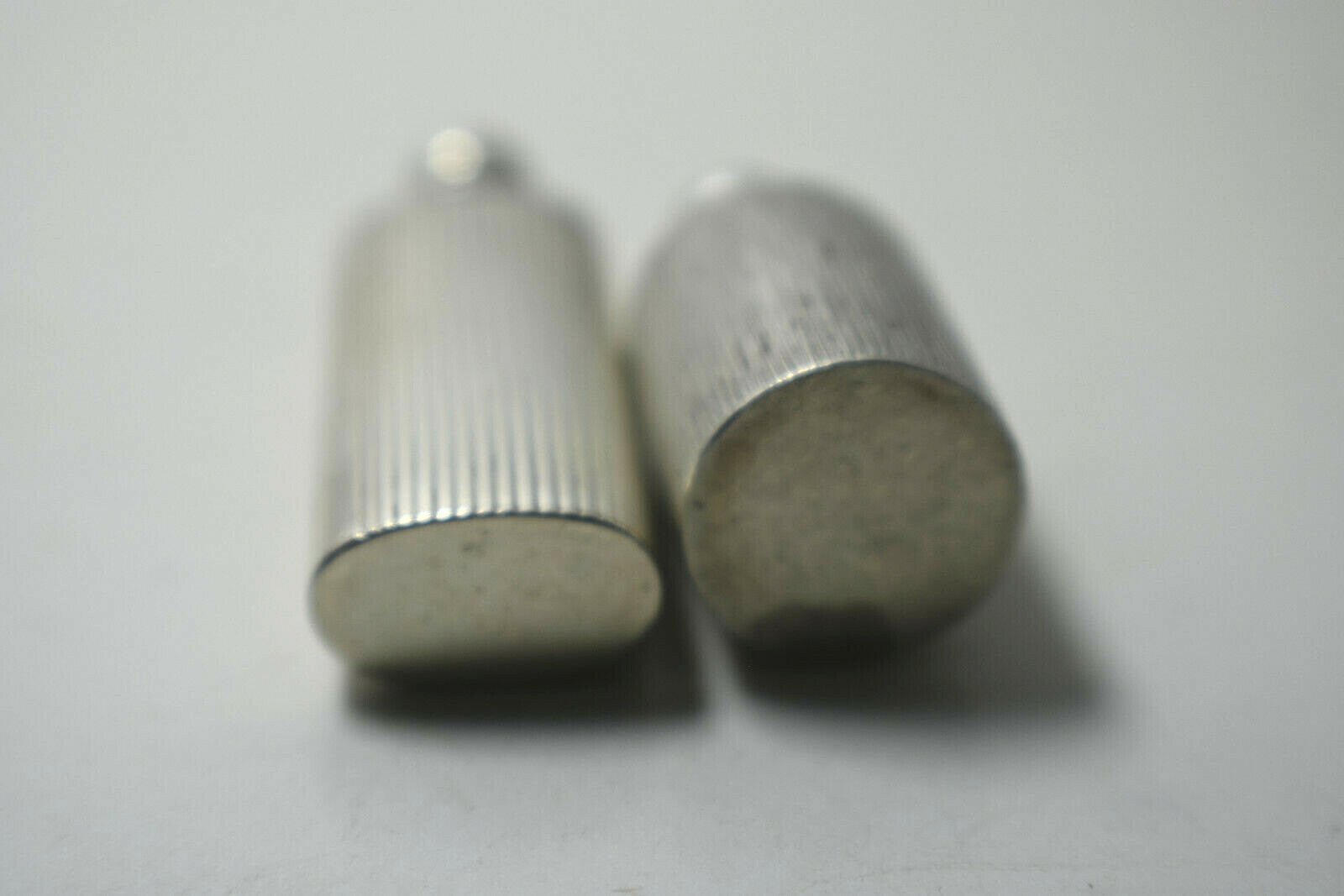 Tiffany & Co. 2 Grooved Mini Perfume Bottles Handbag Size Sterling Silver Rare