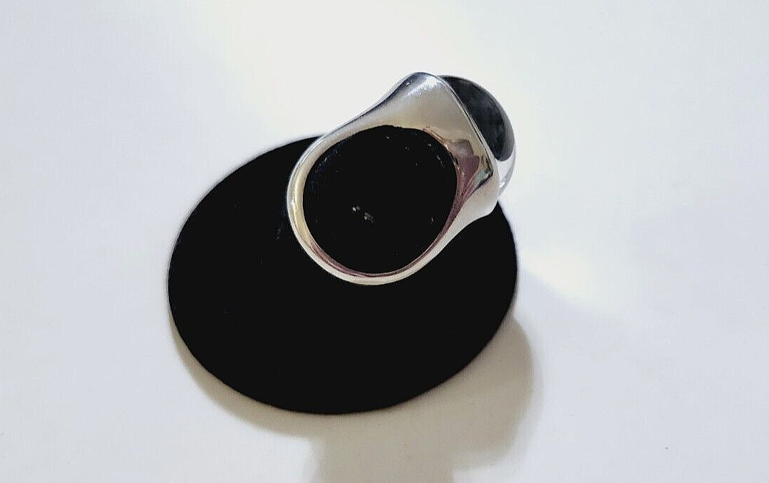 Tiffany & Co Elsa Peretti Large Domed  Black Jade 19mm Ring Sz 8,  Vintage