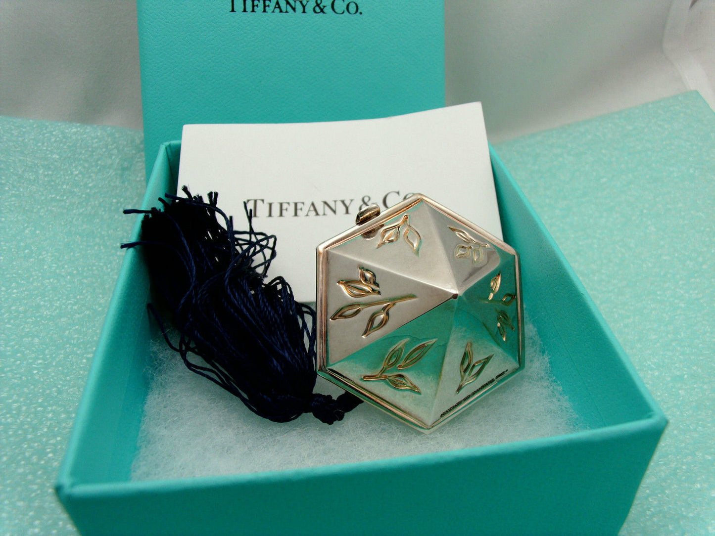Tiffany Co Bamboo Pill Box Case Gold Wash Oriental Japanese Sterling Silver Rare