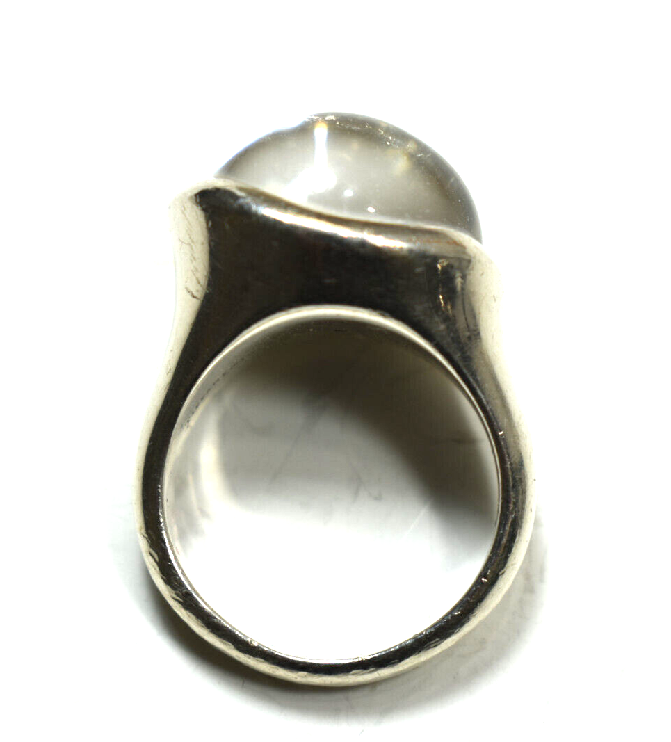 Tiffany & Co Elsa Peretti Large Domed Rock Crystal Ring Sz 6 , Very Rare!