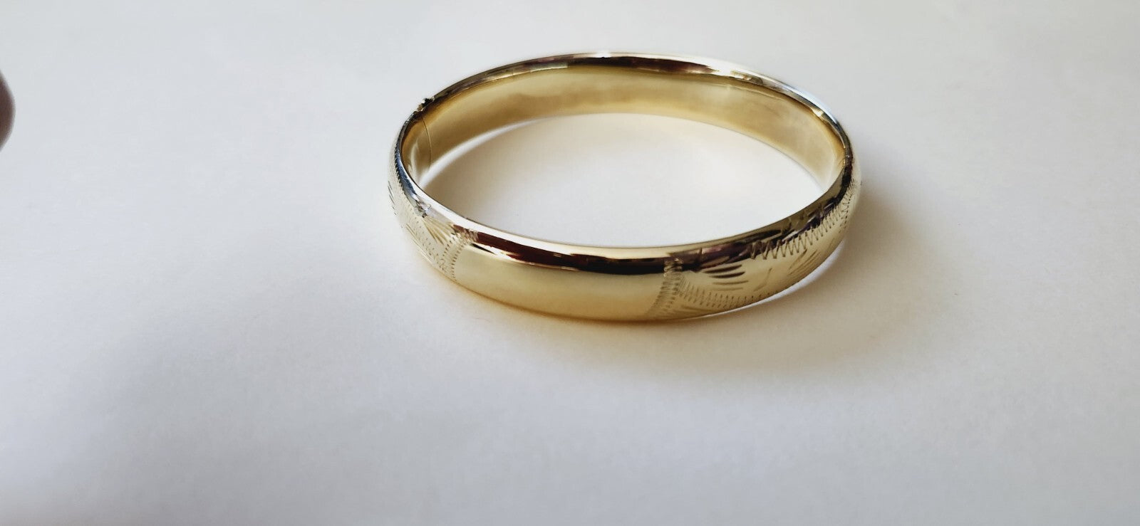 Heavy 13g  14K Gold Engraved Bangle Bracelet - Can be Monogrammed