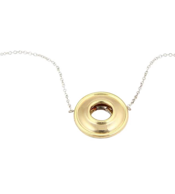 Tiffany & Co Picasso MAGIC 18K Gold Sterling Reversible Disk Necklace, Appraisal