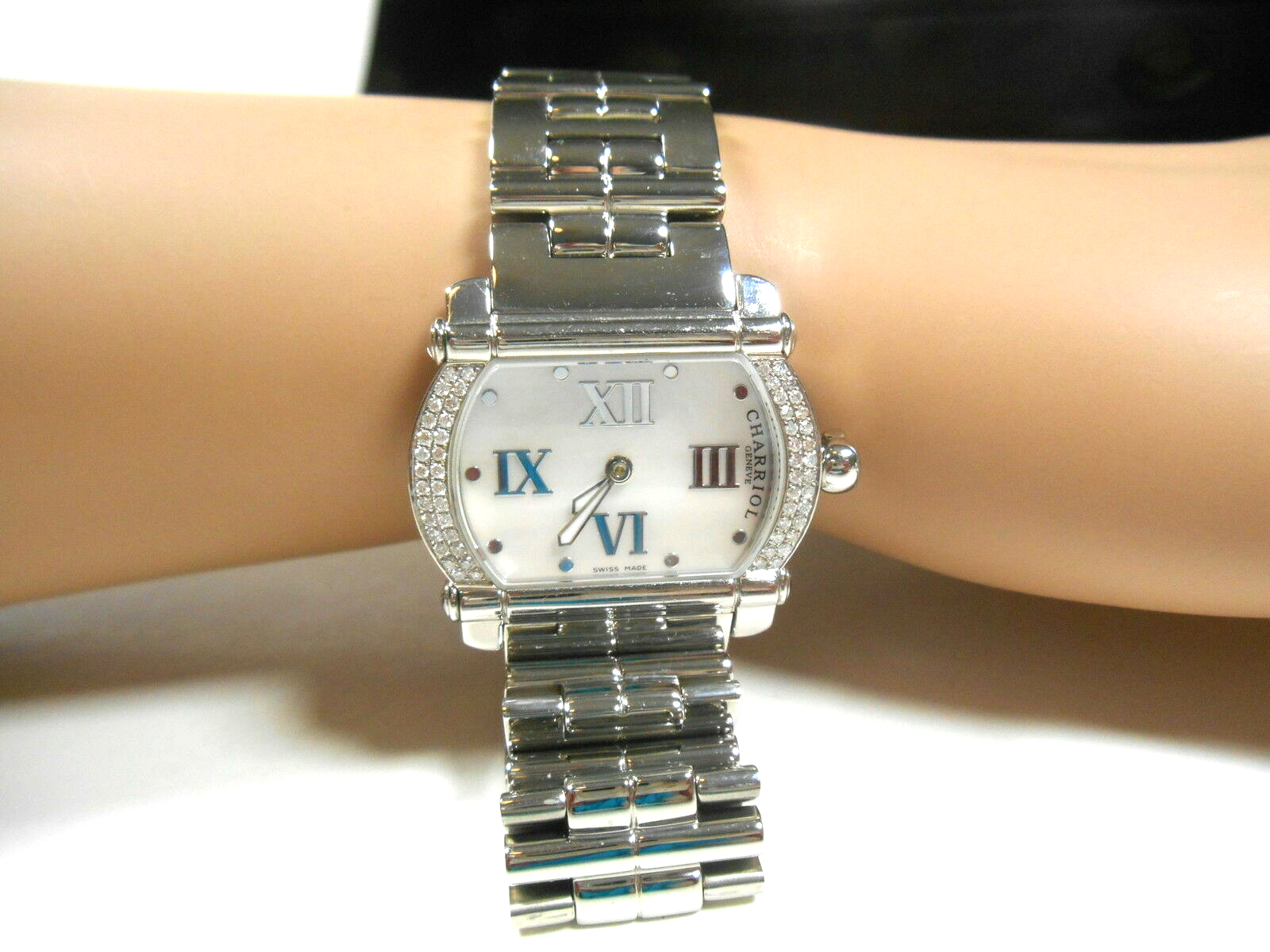 Ladies Phillipe Charriol Actor Diamond Watch Pearl Face Swiss Made, $7K RARE