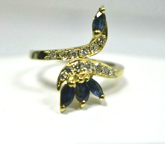 1.02ct Diamond Snake & Flowers of Blue Sapphire Custom Ring