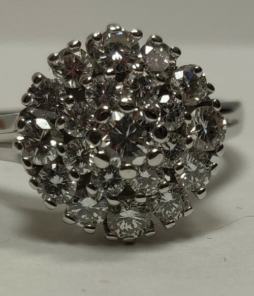 Elegant 1.31ct VS1/G Stunning Diamond Cluster Cocktail Ring 14K White Gold  Sz 8