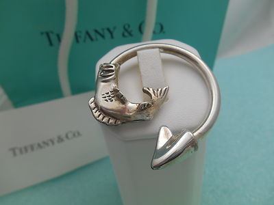 Tiffany & Co. Fish Themed Solid Sterling Silver Key Chain Ring